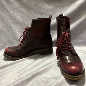 Lace Up Red Boots